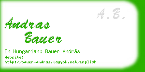 andras bauer business card